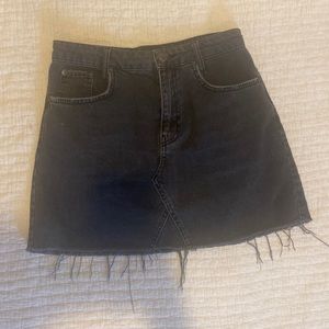 Black Denin Miniskirt